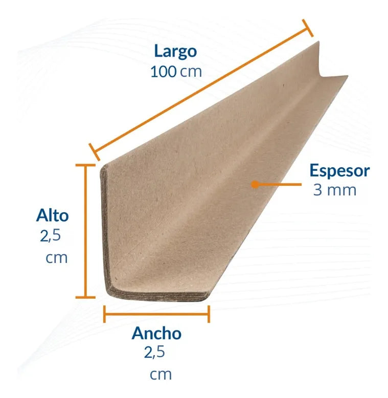 Esquineros de Cartón 2,5x2,5x100 cm (5 unid.) | Kraft